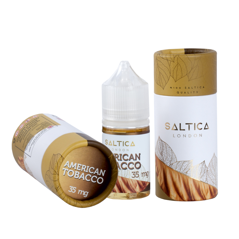 Saltica American Tobacco Salt Likit 35 mg, altın ve beyaz ambalajlı.